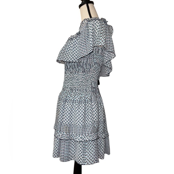 Parker Hali On or Off-Shoulder Smocked Fit
& Flare Dress in Multi Sz. Medium - Picture 8 of 10